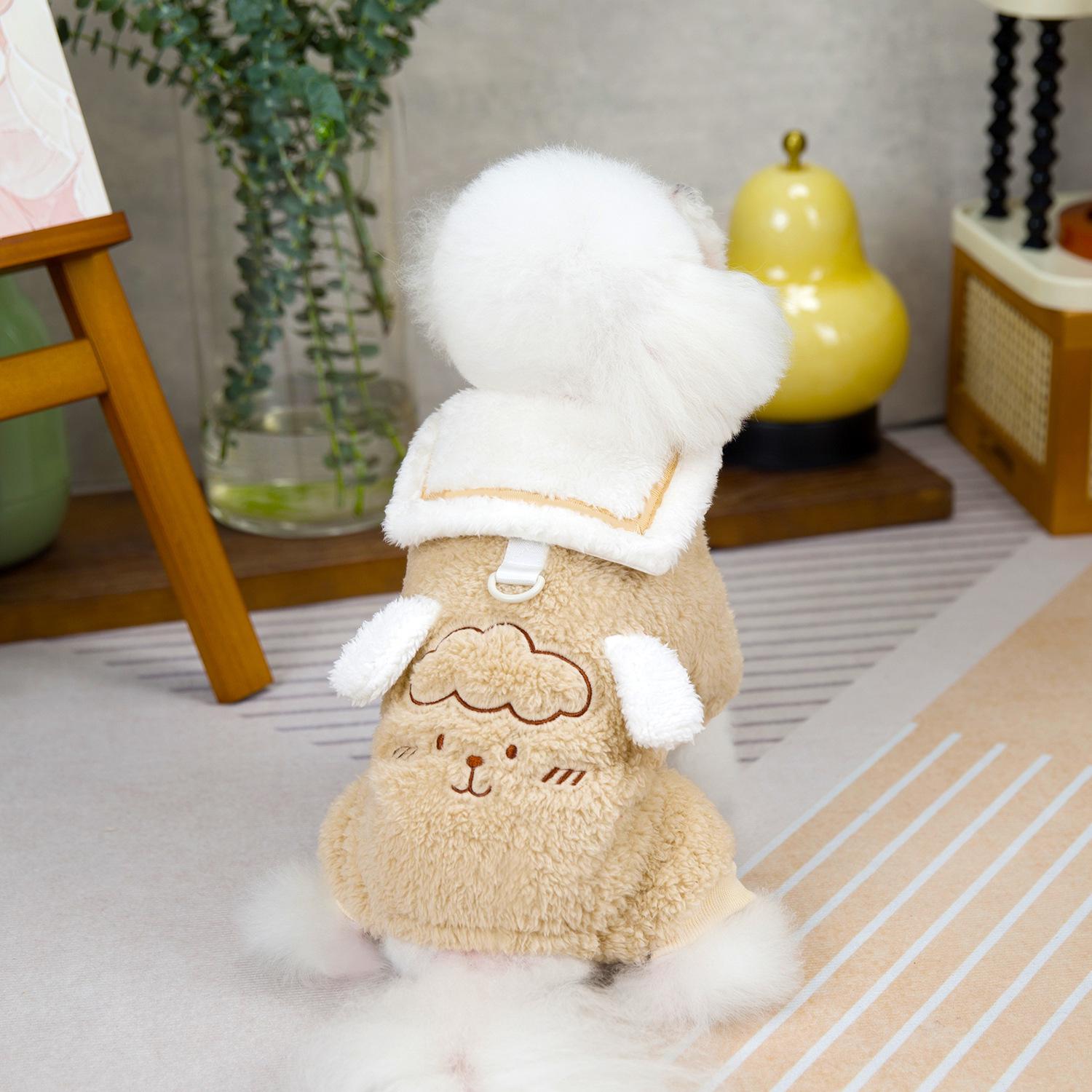 Summer Shark Teddy Bichon Small Dog Clothing: Four-Legged, Warm, Dirt & Hair-Proof with Leash Buckle. XXL хаки