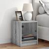 Maison Exclusive - Table de chevet avec porte en verre sonoma gris 35x37x42 cm