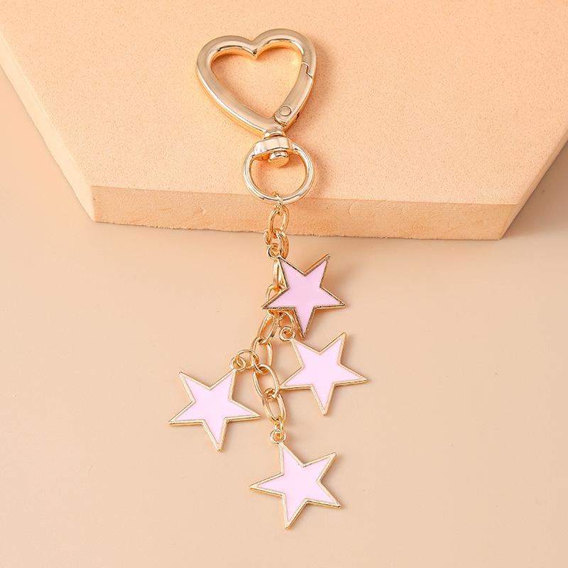 Porte-clés étoile en émail mignon pour femme/fille, pendentif pour clés de voiture/sac à main, bijou fait main à offrir