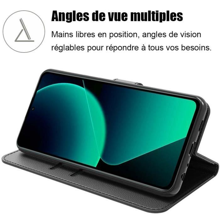 Coque + 2 Verres Trempés - Xiaomi - 13T/13T Pro - Etui Antichoc - Cuir PU - Noir