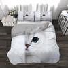 Super Cute Kitten Kids Bedding Set Kawaii Girl Quilt Cove King Queen Size Cat Animal 2/3pcs Polyester Duvet Cover (No Sheet)