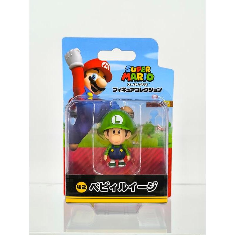 Sanei Boeki Super Mario Figure Collection: Baby Luigi (FCM-042) - 3-8cm Tall, Articulated Parts, Collectible, Playable with Playsets - Nintendo