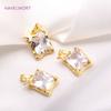 Square Luxury Charms For Necklace Making Supplies Trendy Inlaid Cubic Zirconia Star Pendants DIY Fashion Jewelry Making Findings