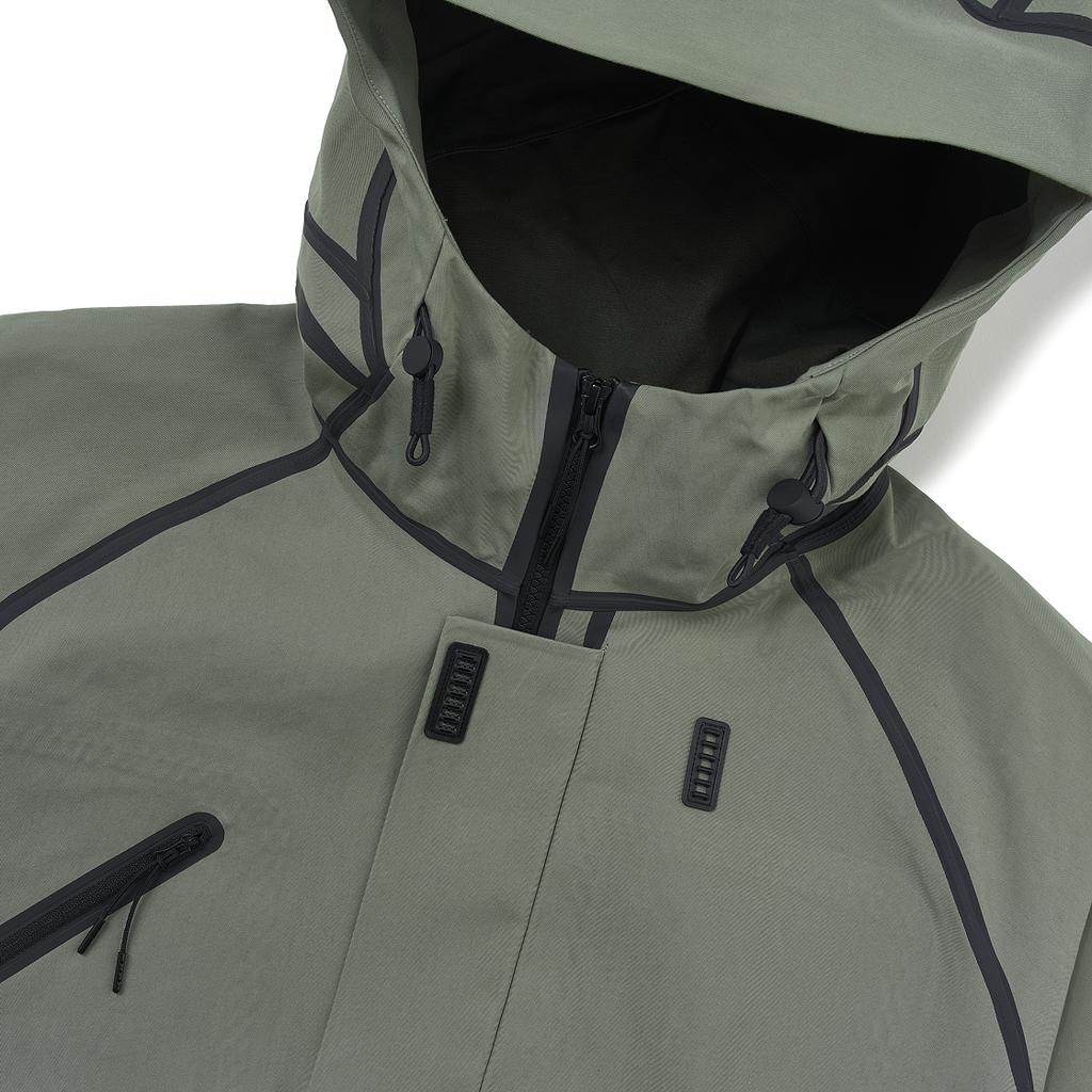Nike Tech Storm Fit Winddichte Waterdichte Losse Lange Mouwen Jas Heren Jas Licht-Legergroen Zwart HM9474-320