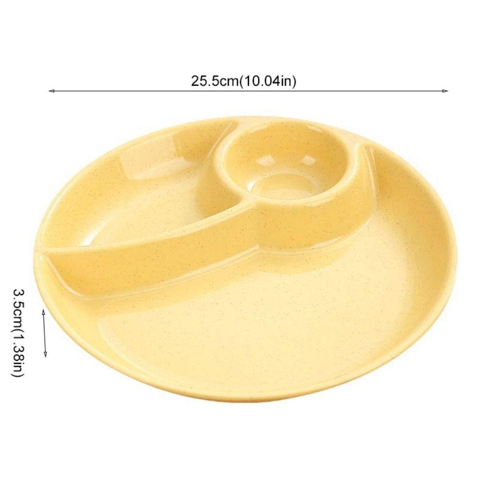 2pcs Household Round Food Plate Microwavable Thickened Divided Dinner Plate Plastic Fruit Serving Tray Salad