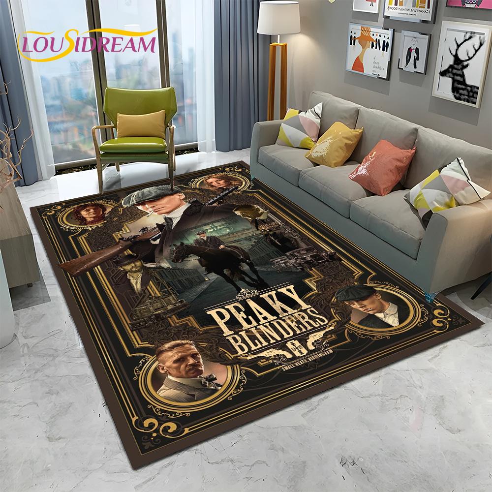 HD Tommy Shelby 3D P-Peaky Blinders Carpet Rug for Home Living Room Bedroom Sofa Doormat Decor,kids Area Rug Non-slip Floor Mat