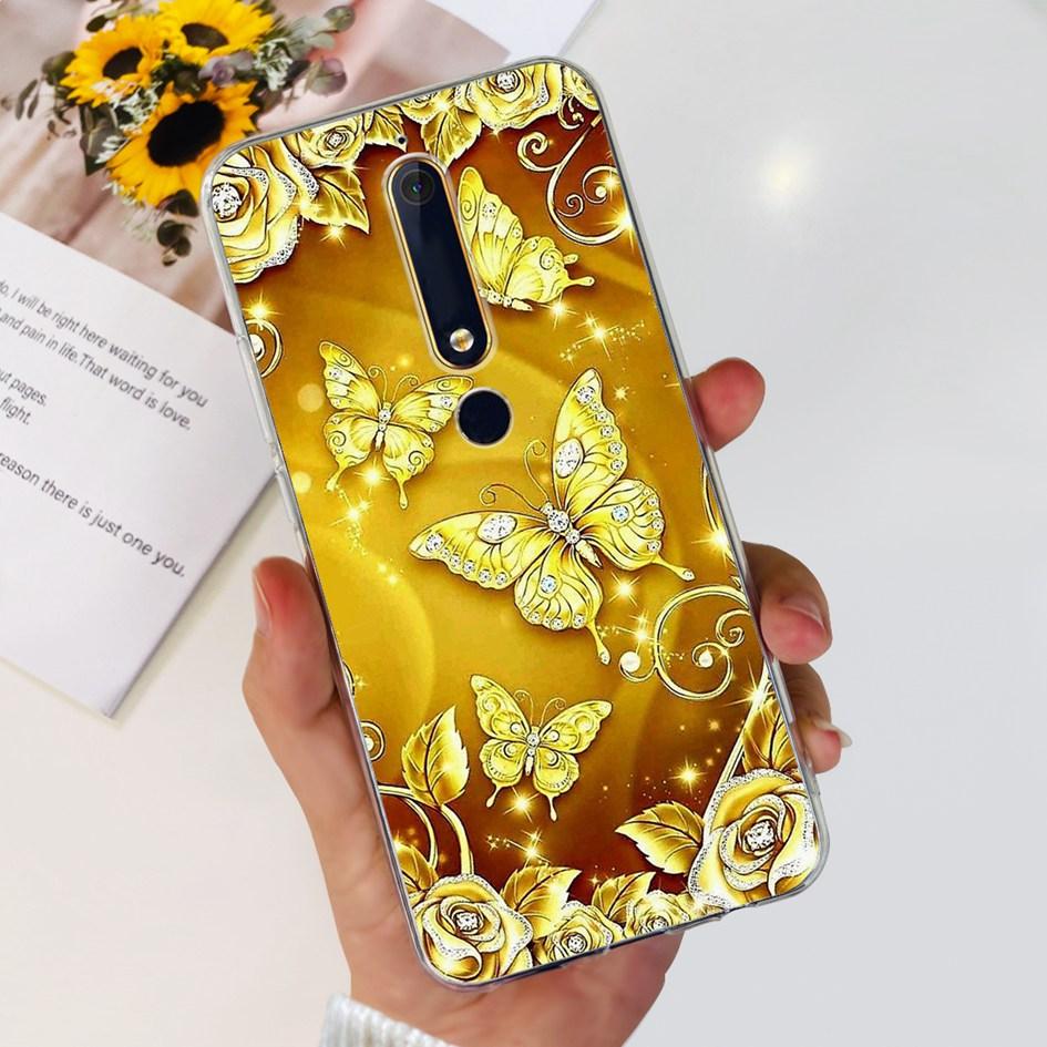 For Nokia 6 2018 Case Fashion Flower Soft Silicone Bumper For Nokia 6.1 Cover TA-1043 TA-1045 TA-1054 TA-1050 TA-1068 Phone Case