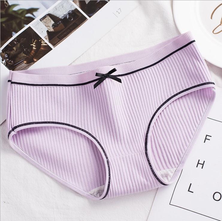 Buy Women Cotton Briefs Solid Color Breathable Underwear Soft Women