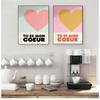Tu Es Mon Coeur Poster Colorful Heart Pictures Mid Century Wall Art Decor Canvas Painting Couples Gifts Bedroom Home Decorative