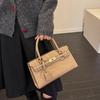 2025 Korean Style Large Capacity Textured Platinum Handbag - Versatile Women's Shoulder Crossbody Bag