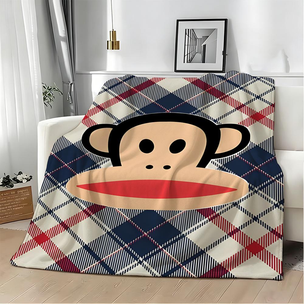 Art Illustration P-Paul Frank Throw Lightweight 240g Flannel Blanket Soft Skin-friendly for Summer Cooling
