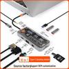 10-in-1 Transparent Type-C USB Hub Expansion Dock
