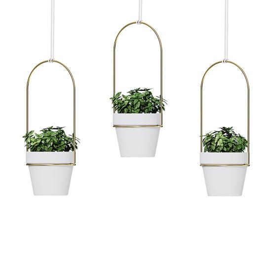 1 Set Hanging Plant Pot Wall Plant Hanger Includes Adjustable Metal Rod 3 Planters And Nylon Ropes Flower Pot Hanger