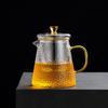 High Borosilicate Glass Hammer-Pattern Teapot, Customizable High-Temperature Resistant Tea Brewing Pot with Filter for Household Flower Tea.