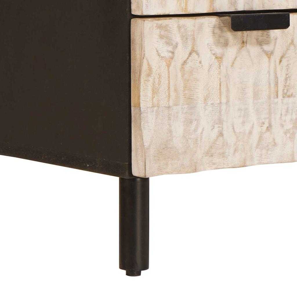 Highboard with Door White Washed Surface 60 x 33 x 100 cm