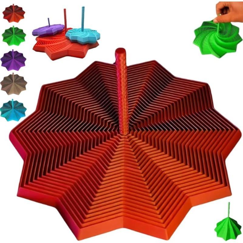 

3D-напечатанная расширяемая сенсорная игрушка-фиджет «Звезда», расширяемая сотовая игрушка, фрактальный шестиугольник с ручкой для праздников, Хэллоуина, Рождества, подарков на день рождения 9CM красный