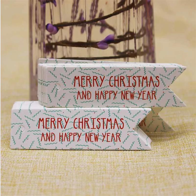 100Pcs DIY Handmade Christmas Labels Hang Tags Gift Wrapping Paper Tag  Lovely Party suppiles tag Cards Xmas Decoration tag