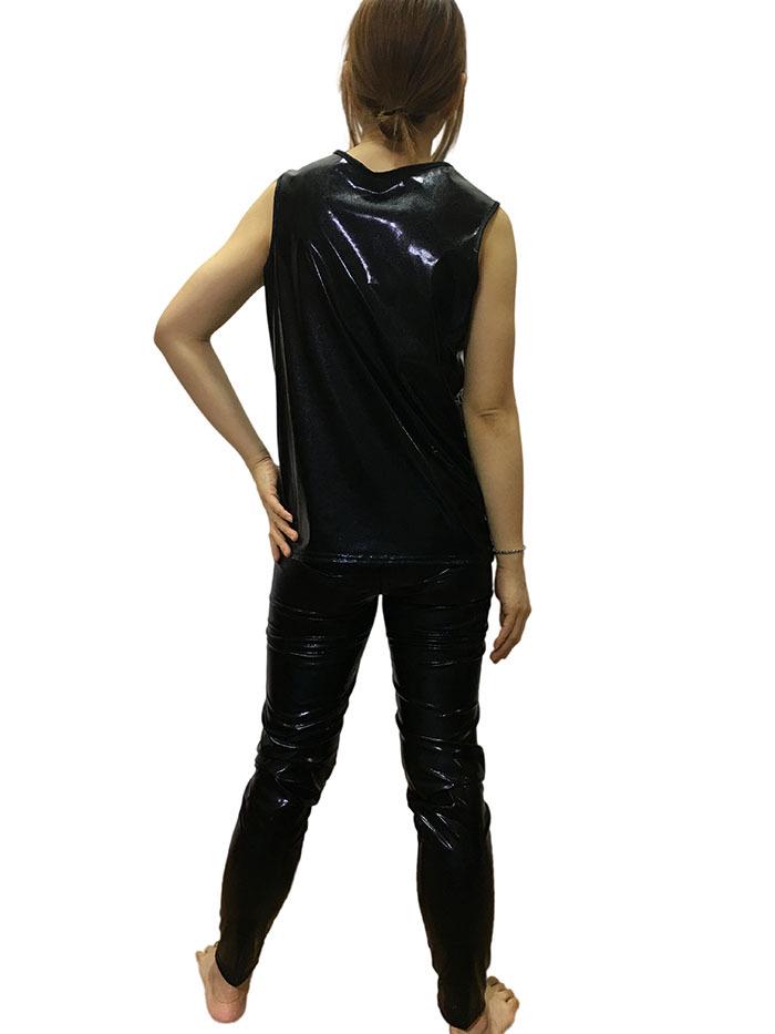 Unisex Shiny Patent Leather Dance Pants for Jazz, Cheer, & Hip Hop