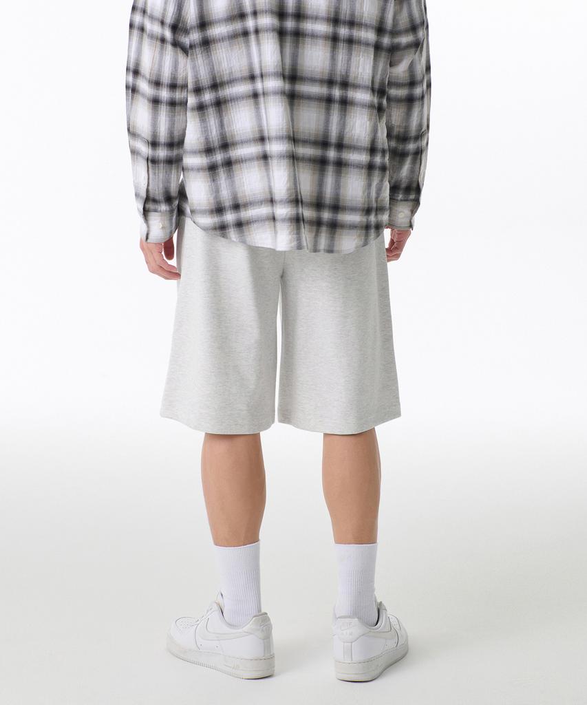 Musinsa Standard [Cooltandard] One-Pleat Bermuda Sweatpants [Melange Light Grey]