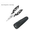 Outdoor Fishing Gear Accessories Stainless Steel Lure Pliers Fishing Clippers With Bag Multi-purpose Hiking Fishing Scissors