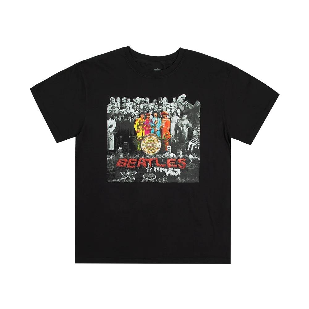 Premium Men & Women T-Shirt The Beatles  Abbey Road Zebra Crossing  Vintage Gewassen Oversized T-shirt met Korte Mouwen XL