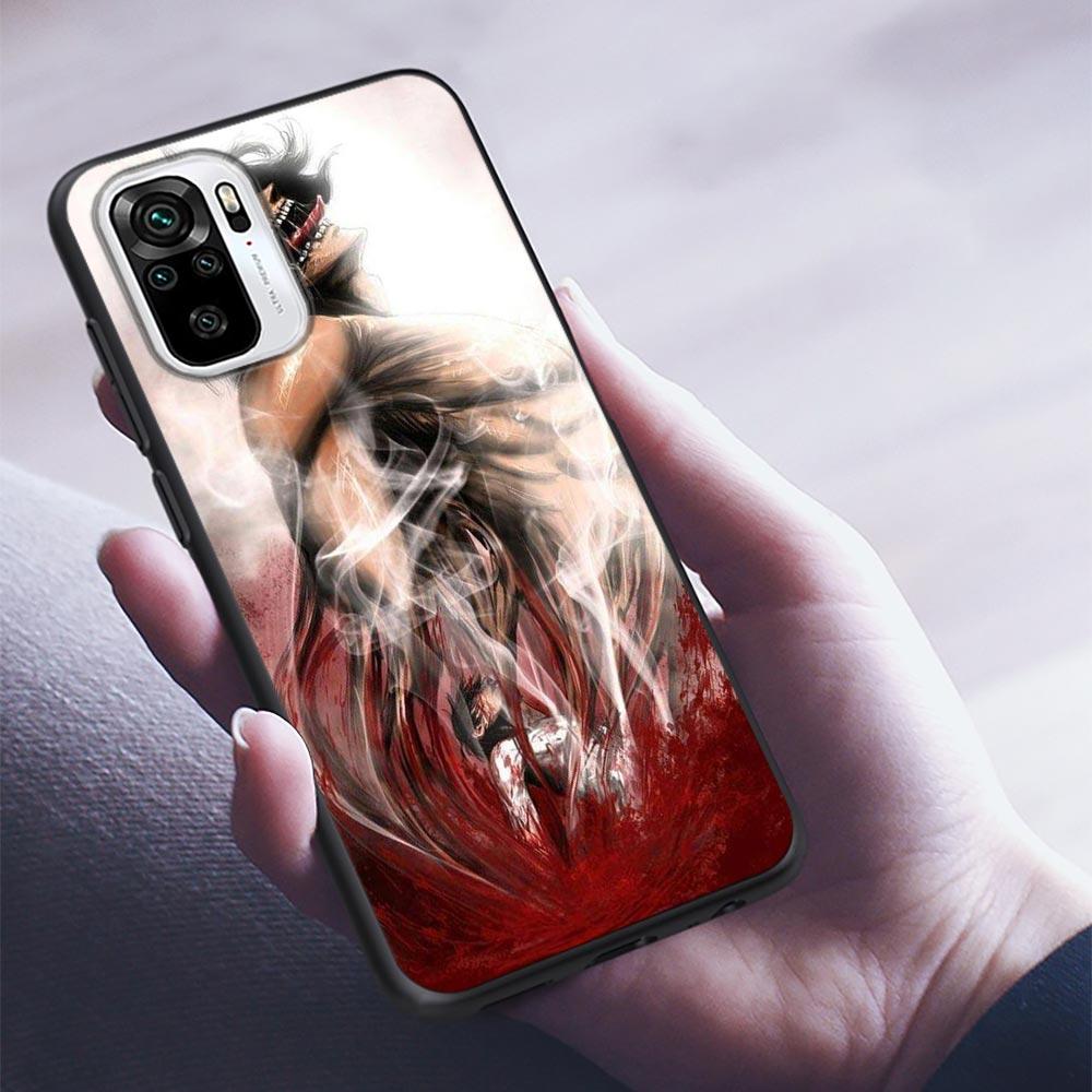 Anime Attack On Titan Eren Yeager Silicone Phone Case For Xiaomi Redmi Note 9 9T 10 10s 11 11s 11E 8 7 Poco M3 M4 Pro Cover Case