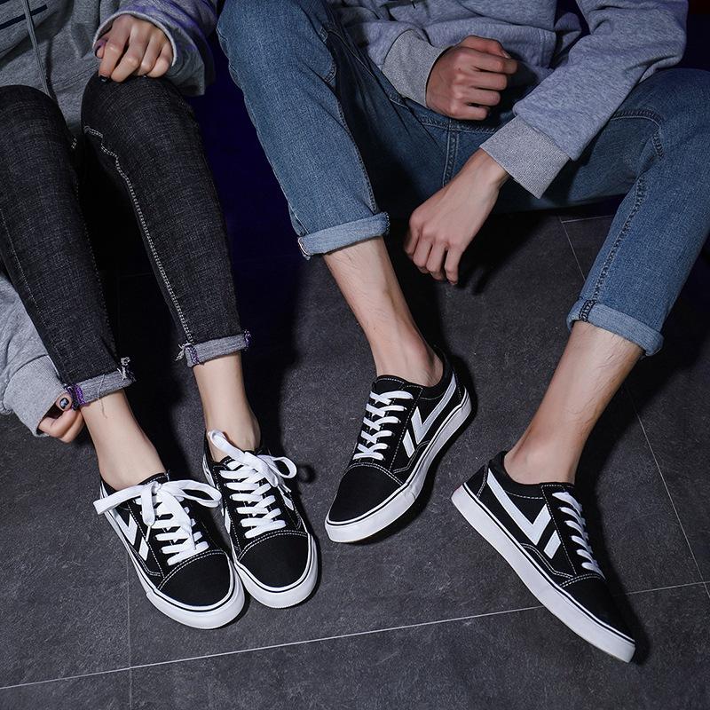 Korean Version of Versatile Canvas Shoes Men's Hong Kong Style Casual Board Shoes Students Female Low-top Students White Shoes Couple Ins Shoes