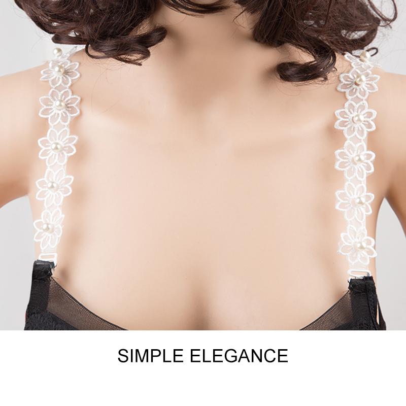1Pair Flower Sexy Dress Decor Summer Bra Straps Elastic Shoulder Strap Adjustable Plastic/Lace Women