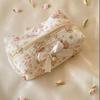 Cute Sweet Lace Bow Cosmetic Bag Large Capacity Makeup Organizer Women Travel Toiletry Bag Zipper Pencil Case Storage Bags