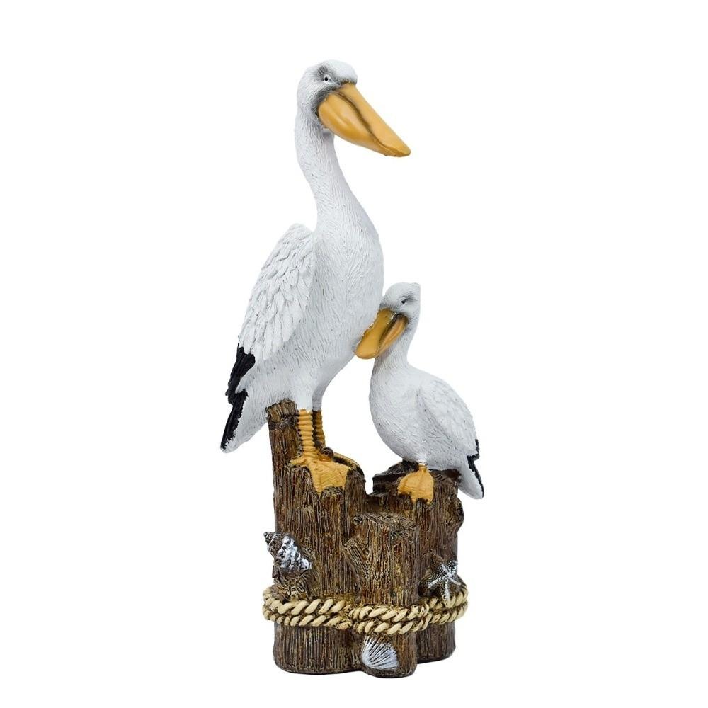 Mediterranean Style Pelican Seahorse Ornament Handmade Small Sea Bird Statue  Coastal Home
