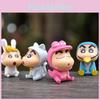 Cute Solid Pvc Animal Crayon Set Of 6 Pieces For Cake Decoration And Car Ornament