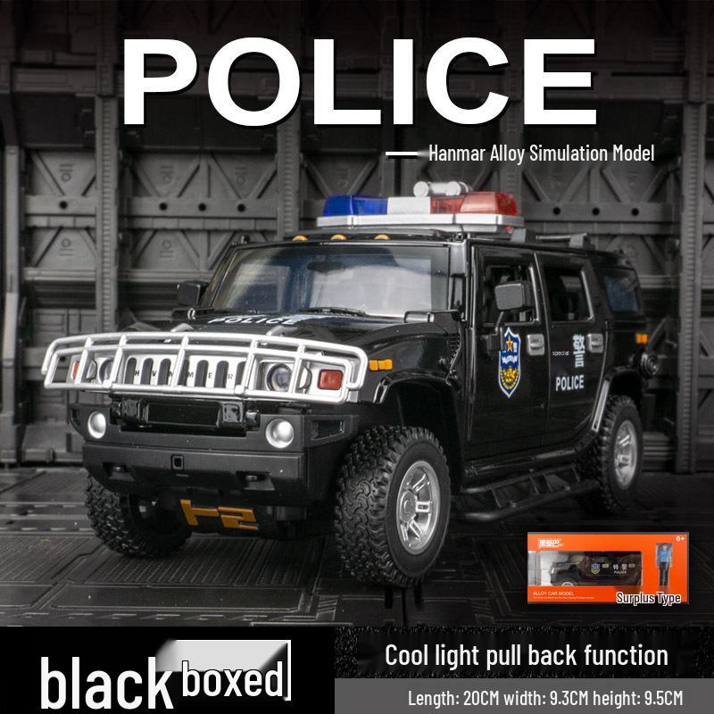 

Black Mamba H2583: SWAT Hummer H2 Alloy Police Car Model with Sound, Light & Pull-Back Action