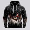 Santa Claus Reindeer 3D Printed Hoodie Men's And Women's Autumn And Winter Fashion Casual Pullover Christmas Holiday Party Top
