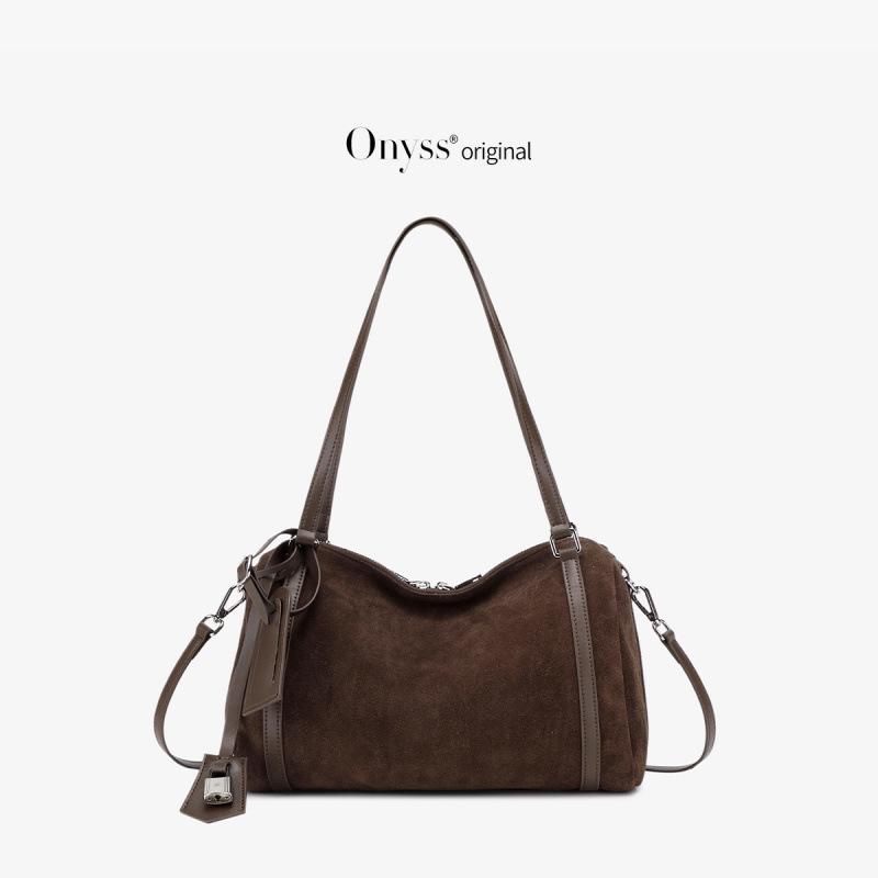 Onyss  Хочу Свободу  Матовая Коровья Кожа Большая Ретро Сумка-Сумка на Плечо Boston Мамина Сумка