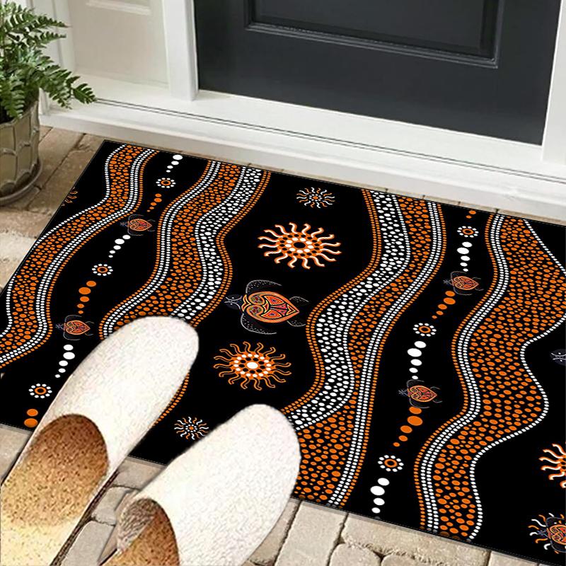 Australian Aboriginal Style Office Rug Chair Mat, Entryway Carpet, Suitable for Front Door, Bedroom, Living Room, Desk, Holiday Gift