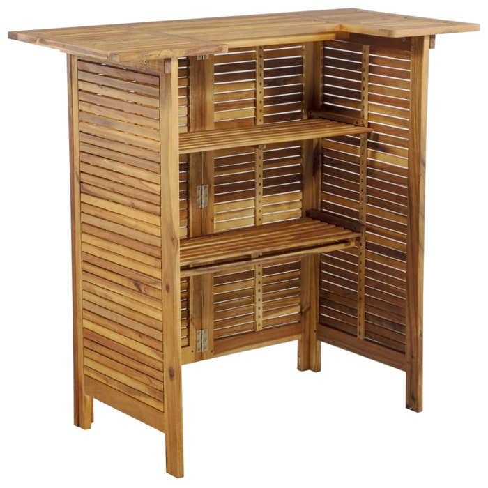 Table de bar - vidaXL - Acacia massif - 110 x 50 x 105 cm - Finition huilée - Jardin