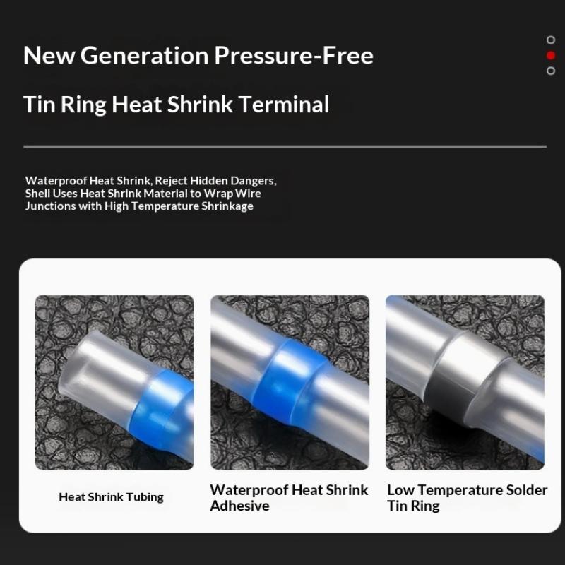 50 To 500Pcs Heat Shrink Solder Seal Wire Connectors Kit Waterproof Butt Electrical Terminalsinsulated Splice Marine Automotive