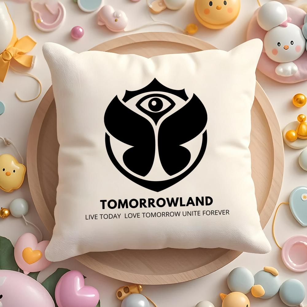 Cushion Cover Tomorrowland Music Festival Plush Fabric Soft Double-Sided Printed Sofa Warm Winter Home Gift Pillow Case