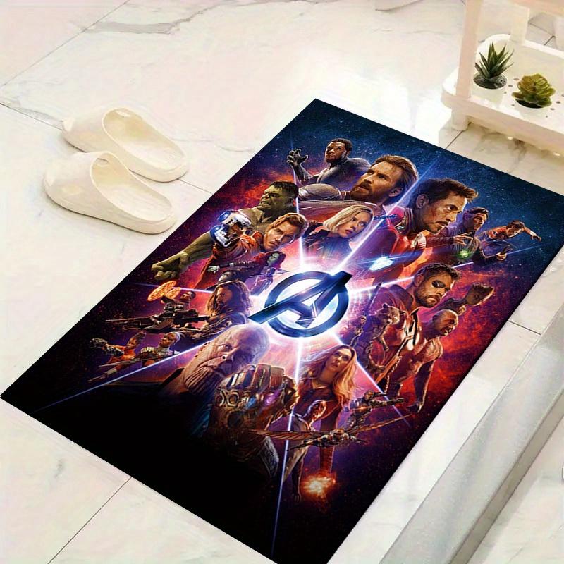 

1 шт. Коврик для пола Marvel Мстители Супергерои, Нескользящий коврик, Дизайн с персонажами мультфильмов, Мягкий велюр, Декор для комнаты, Моющийся ковер для помещений 60cm by 90cm