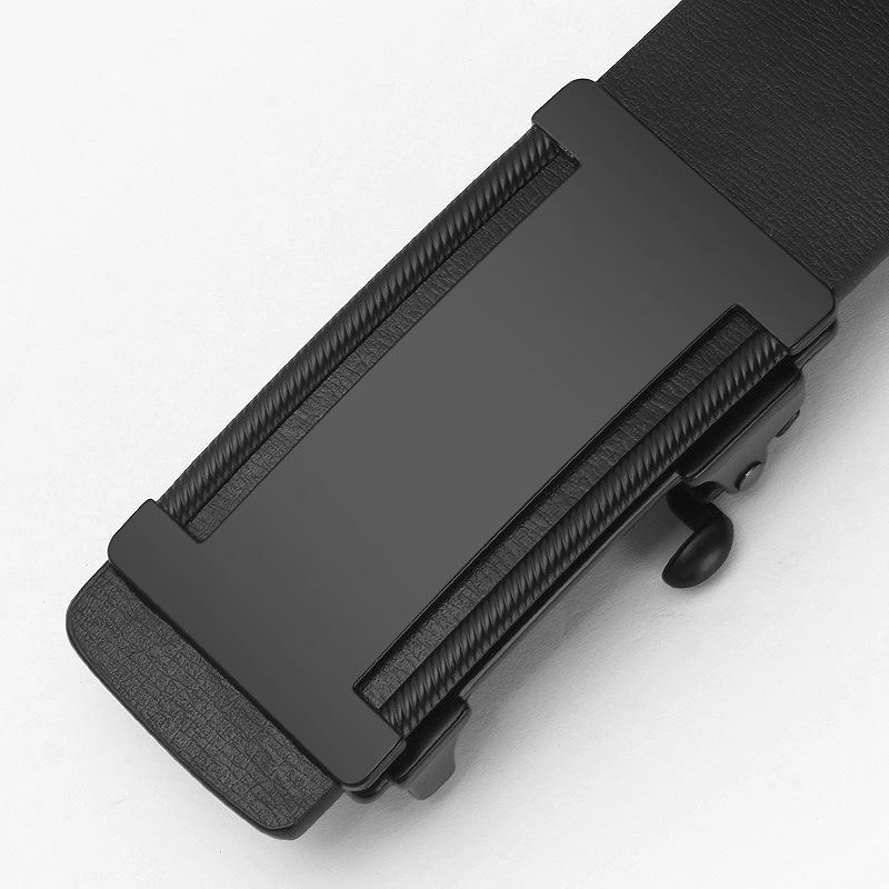 

Мужской ремень с автоматической пряжкой без зубцов и отверстий, ремень из натуральной кожи, мужской ремень из коровьей кожи корейского производства 110-130CM