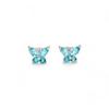 Minimalist 925 Sterling Silver Butterfly Stud Earrings: Blue Topaz