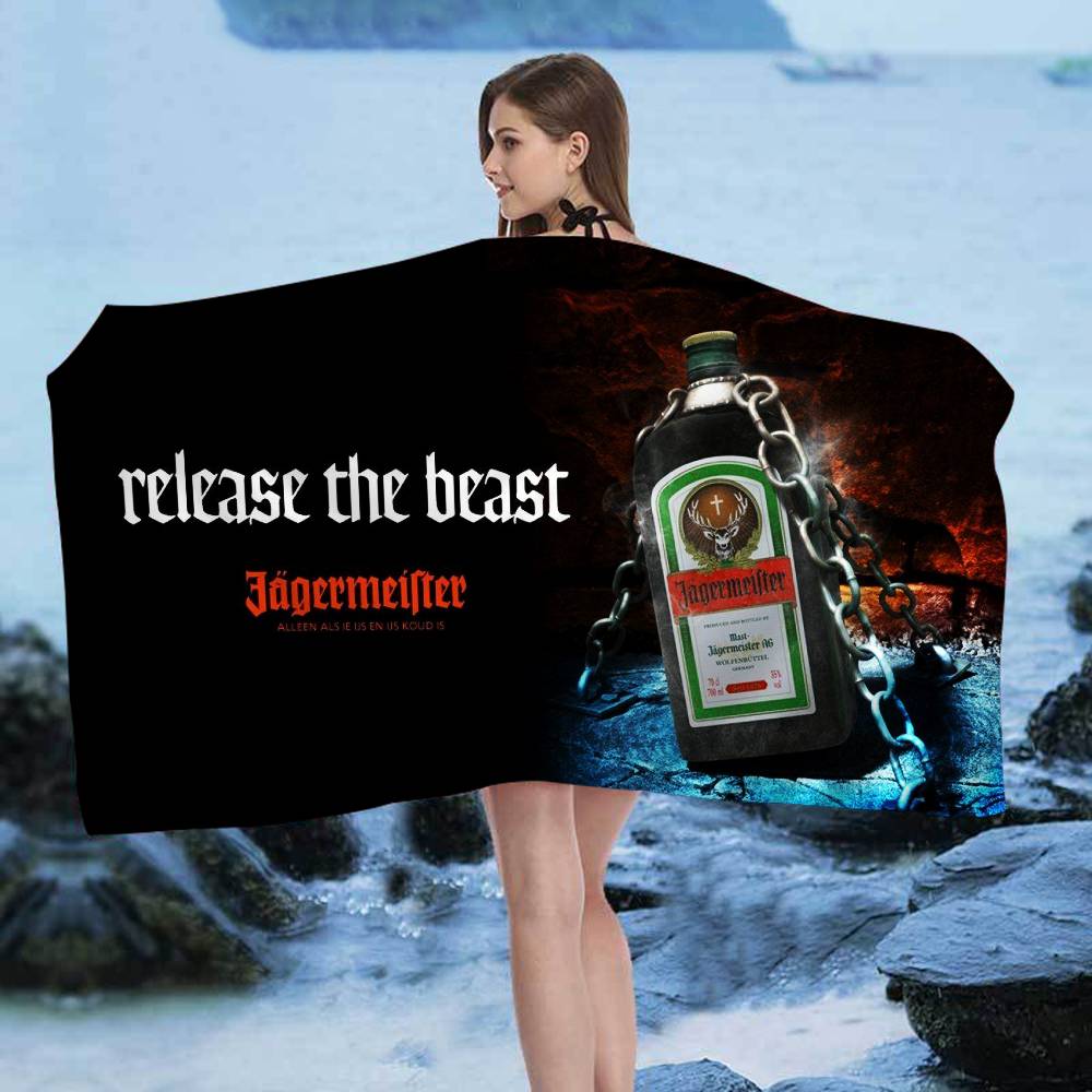

J-Jagermeister Игра Аниме Микрофибра Печатное Пляжное Полотенце Альпинизм Йога Пляж Плавание Бег Впитывающее Мягкое Полотенце W30*H60(CM)