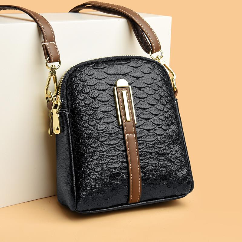 Crocodile Leather Pattern Women's Shoulder Bag Retro Small Bag Women's Summer Avocado Green Crossbody Bag