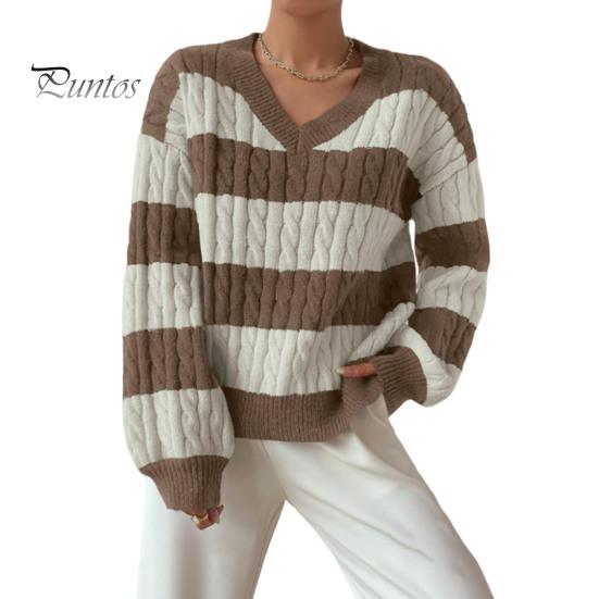 

Женский вязаный свитер с V-образным вырезом, длинным рукавом, укороченный пуловер, джемпер в стиле пэчворк, цветной трикотаж с переплетенной текстурой S