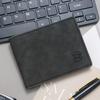 Retro Men's Matte Short Wallet - 2-Fold Coin Purse with US Dollar Design