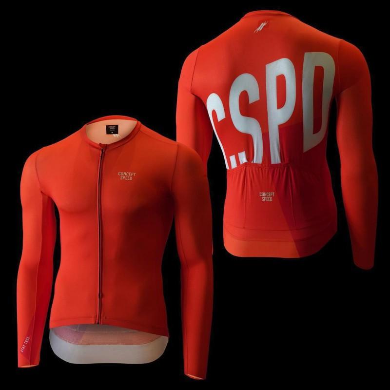 CSPD Breathable Cycling Jersey Long Sleeve Men Women Road Bike Quick Dry