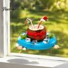 Home Beautification Stickers Christmas Santa Claus Window Clings, Summer Tropical on Pool Float Festive Storefront Glass Decals, Hawaii Beach Holiday