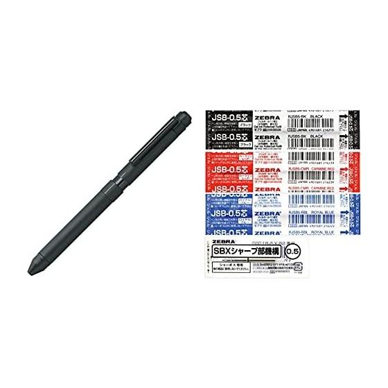 Zebra Sharbo X ST3 Multi-Function Pen, Black SB14-BK & Ballpoint Pen Sharbo X TS10 Refill JSB-0.5mm + Mechanical Pencil Unit Set B SB-X-TSJSB5-B