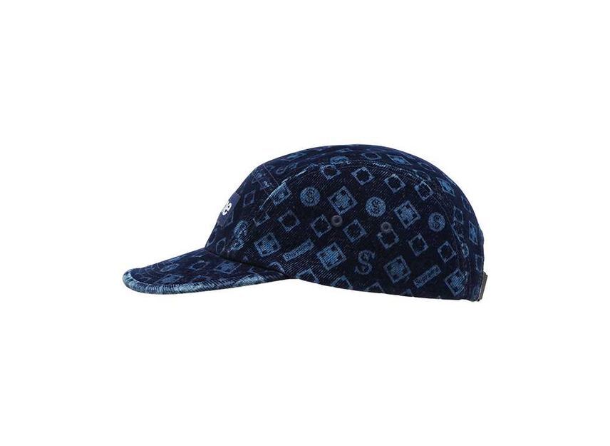 Supreme Cappellino da campo in denim floccato blu