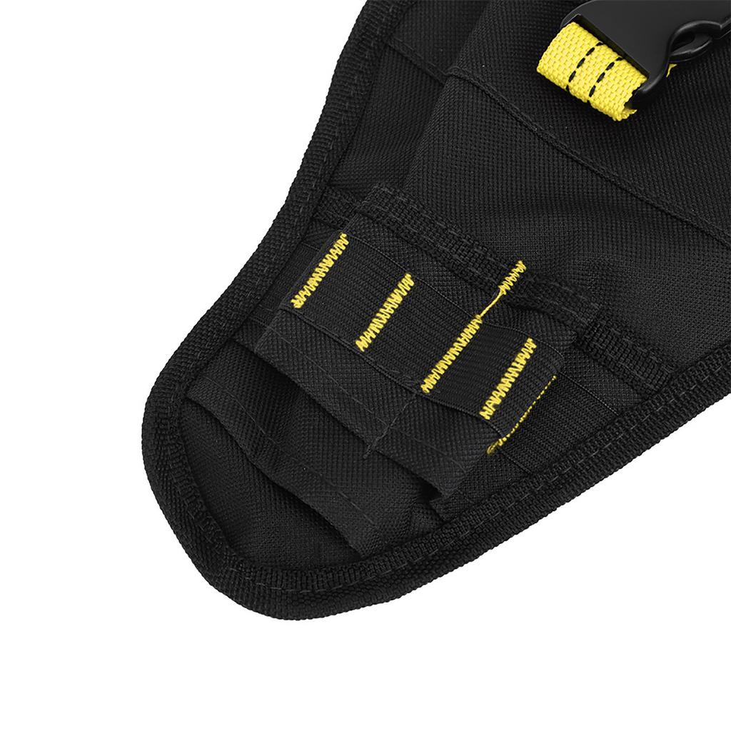 Portable Oxford Cloth   Waist Bag Drills Holder Storage Pouch for Electric Drill Tool(black&yellow )